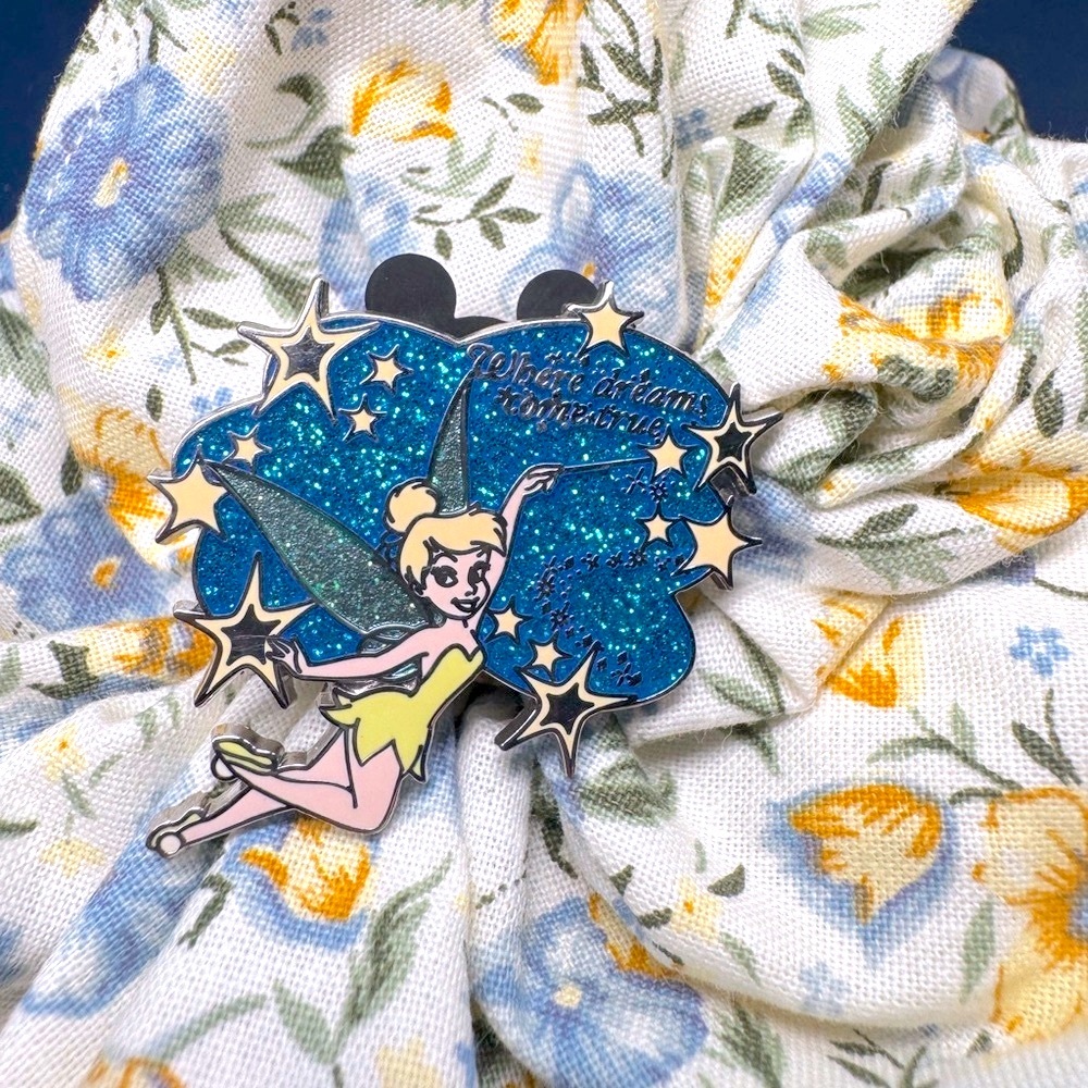 Tinkerbell Silver & Glitter Enamel Trading Pin